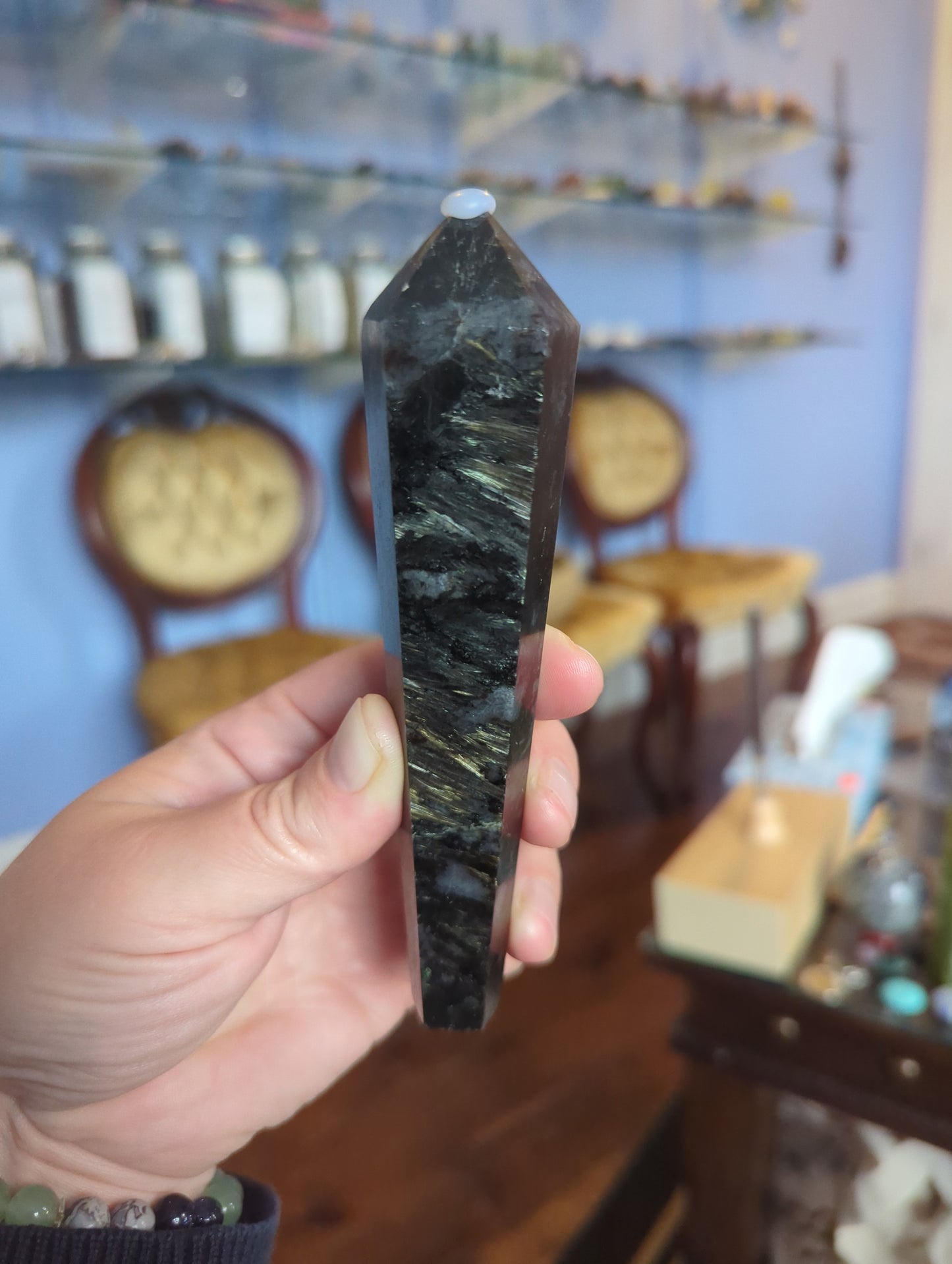 Arfvedsonite Crystal Wand (190g) | Manifestation & Psychic Stone