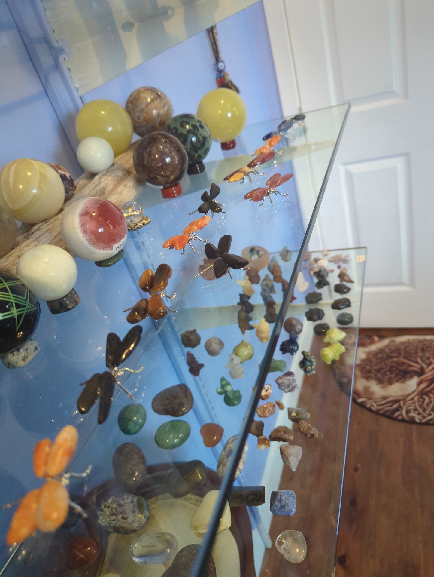 Stone Dragonfly Figurines | Tiger's Eye, Sunstone & Quartz