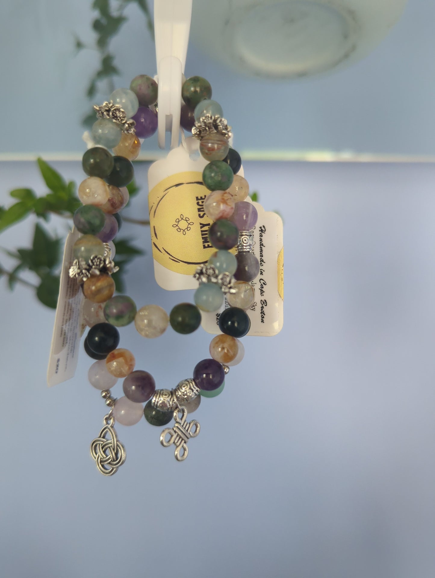 Wholesale Lot: Handmade Bracelets from Cape Breton - Mixed Stones (8mm) on Durable Elastic WITH LABEL