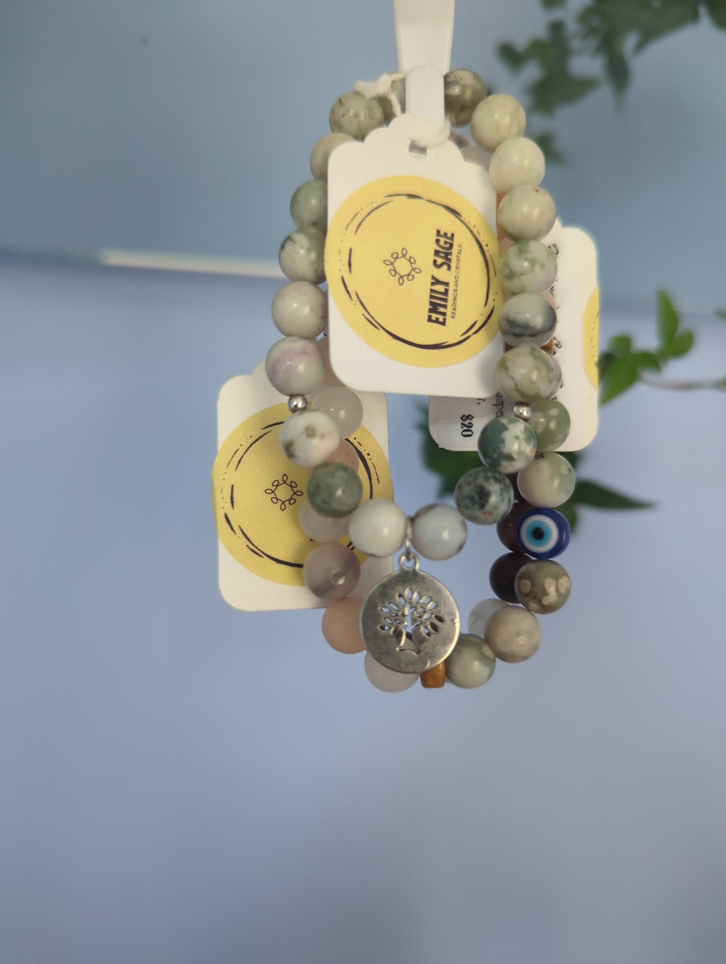 Wholesale Lot: Handmade Bracelets from Cape Breton - Mixed Stones (8mm) on Durable Elastic WITH LABEL