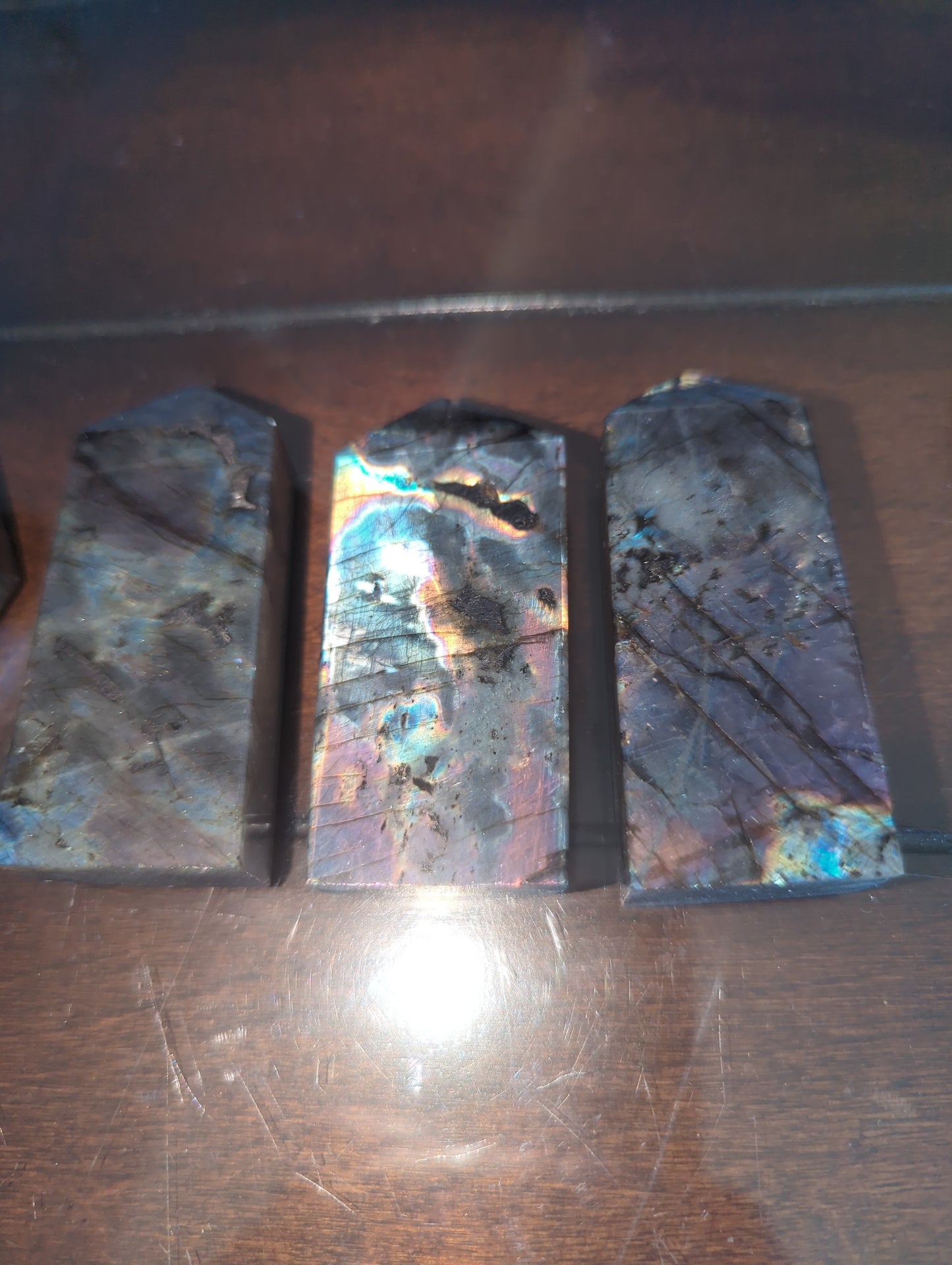 Rainbow Flash Labradorite Points