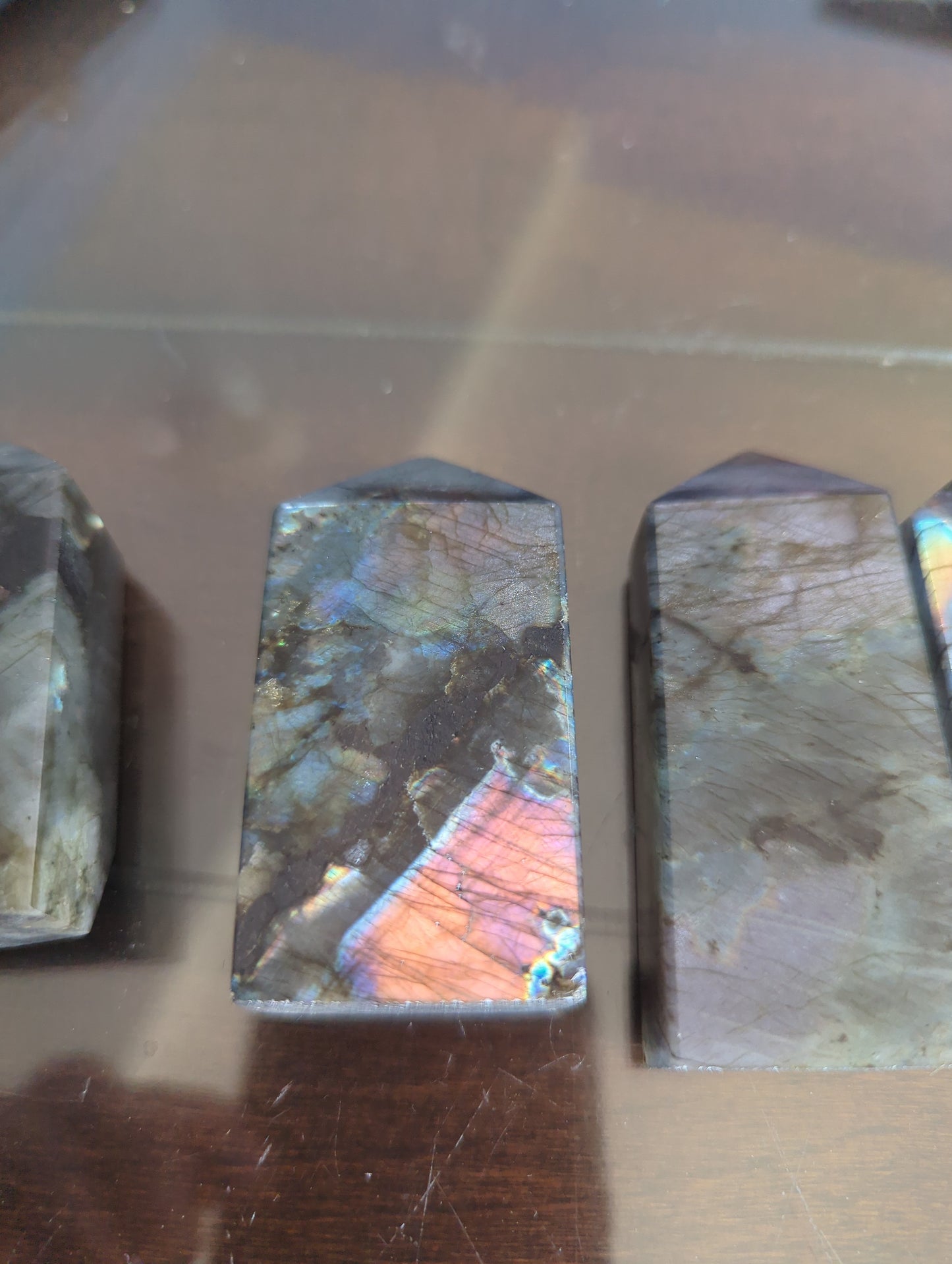 Rainbow Flash Labradorite Points