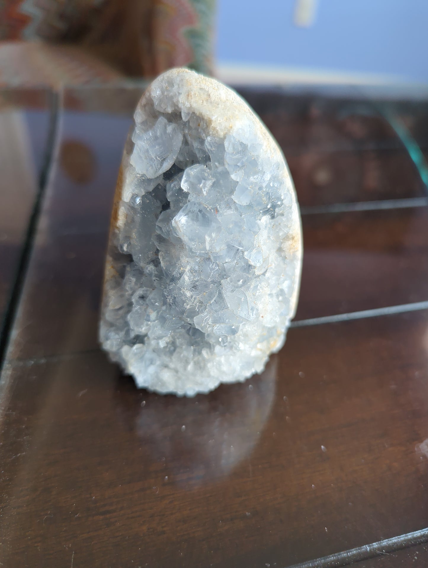 Large Celestite Cathedral Geode - High Grade Blue Celestite Cluster for Home Decor, Reiki & Spiritual Healing - Natural Madagascar Sky Blue Crystal Specimen