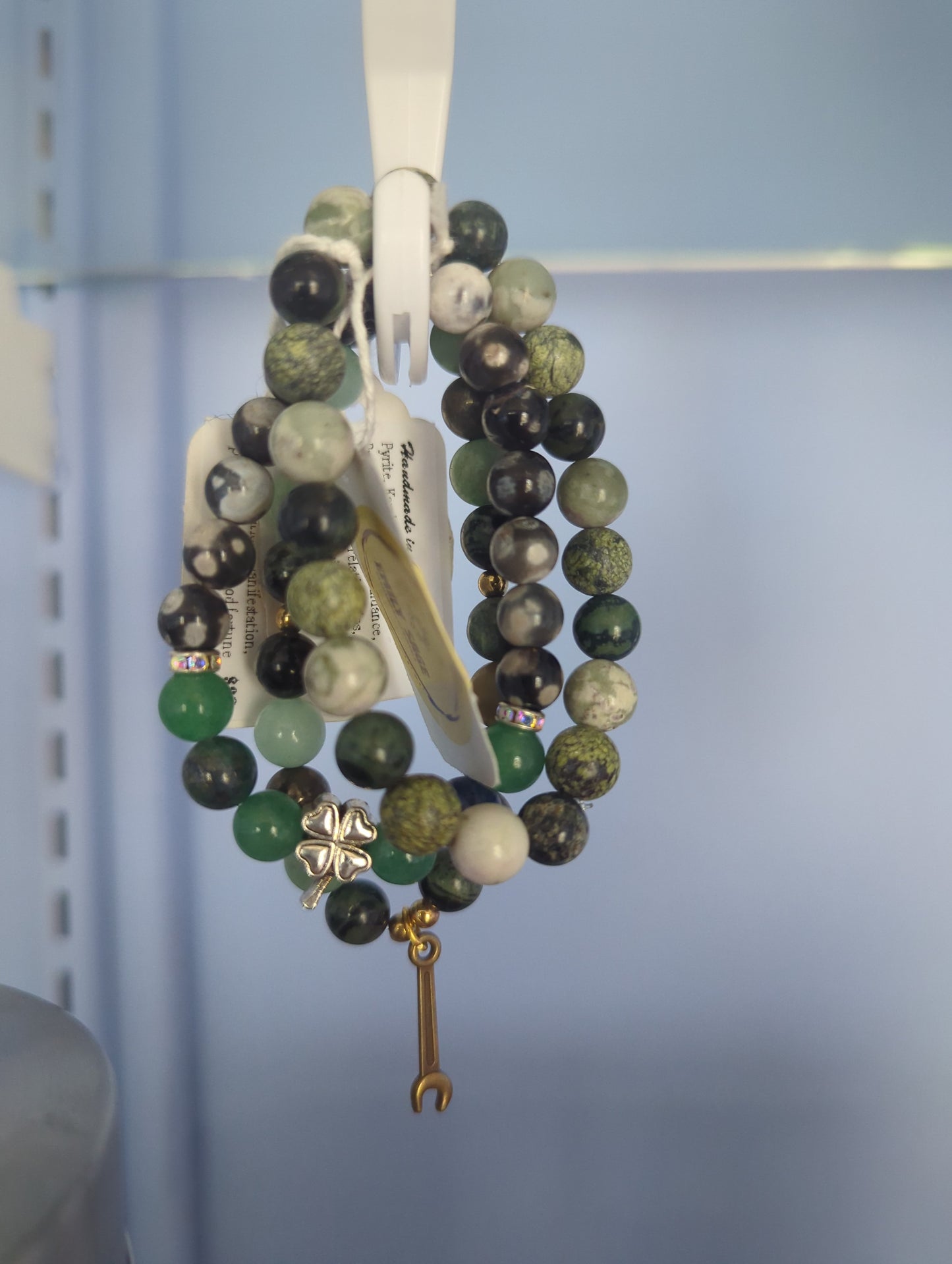 Wholesale Lot: Handmade Bracelets from Cape Breton - Mixed Stones (8mm) on Durable Elastic WITH LABEL