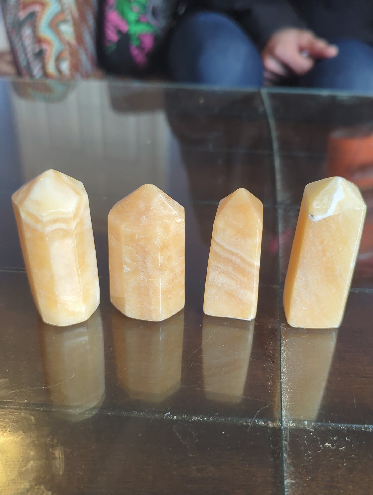 Natural Polished Orange Calcite Tower - Enhance Sacral Chakra & Positive Flow