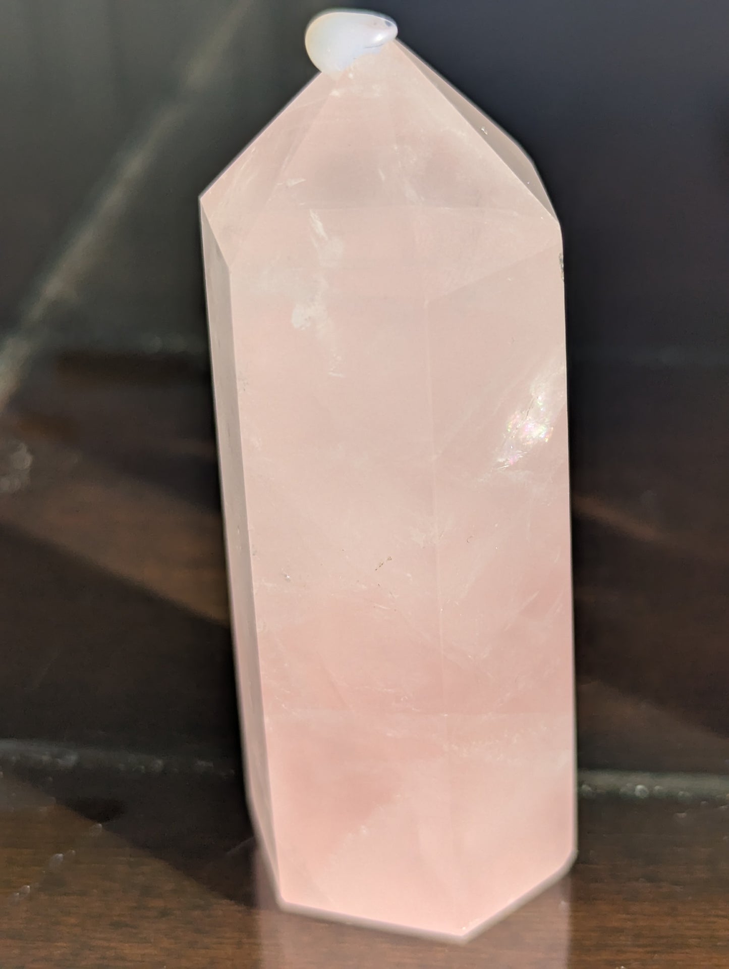 Collector's Choice Large Rose Quartz Point (76g, 112g) - Beautiful Color & Full of Rainbows
