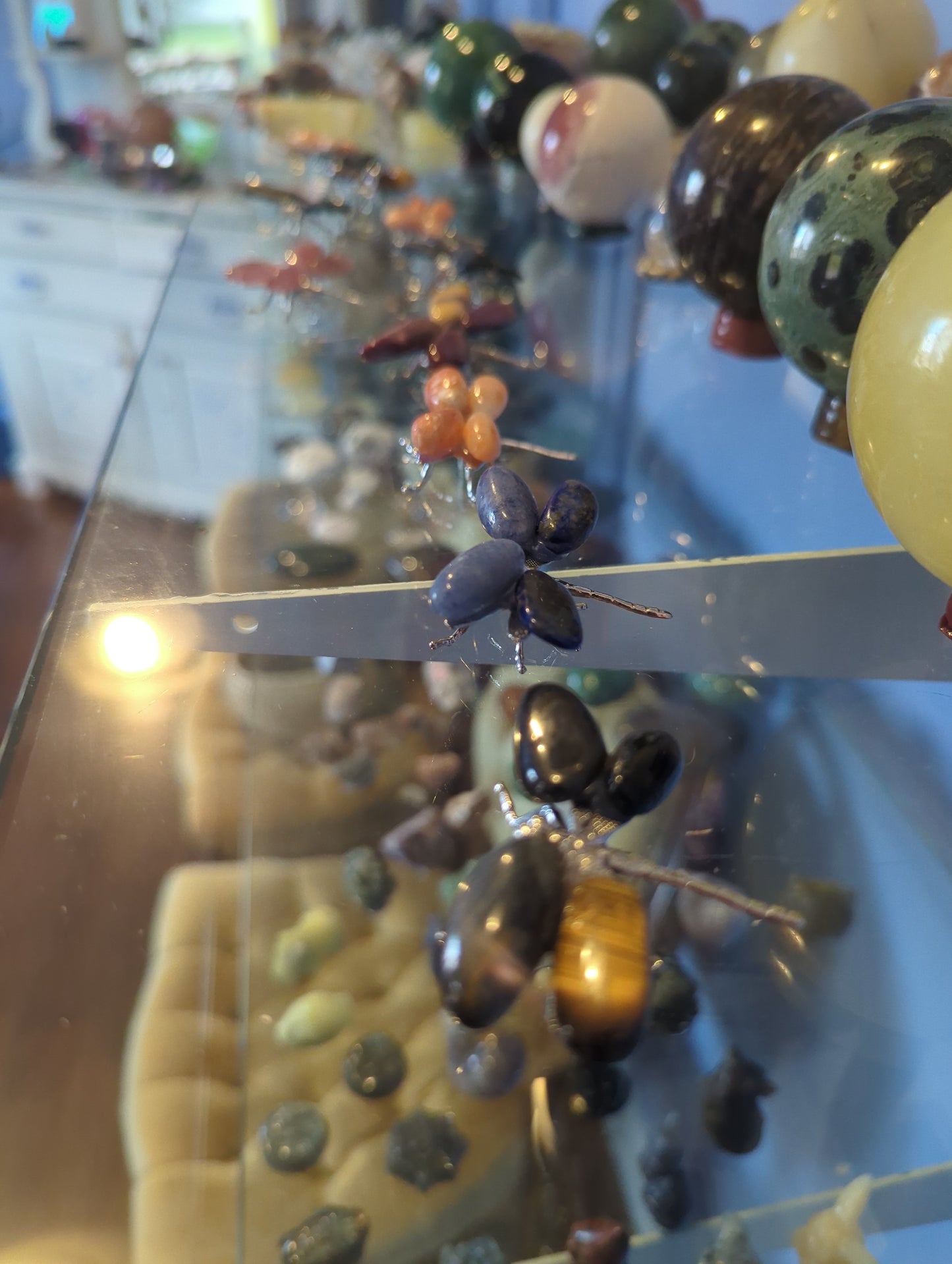 Stone Dragonfly Figurines | Tiger's Eye, Sunstone & Quartz