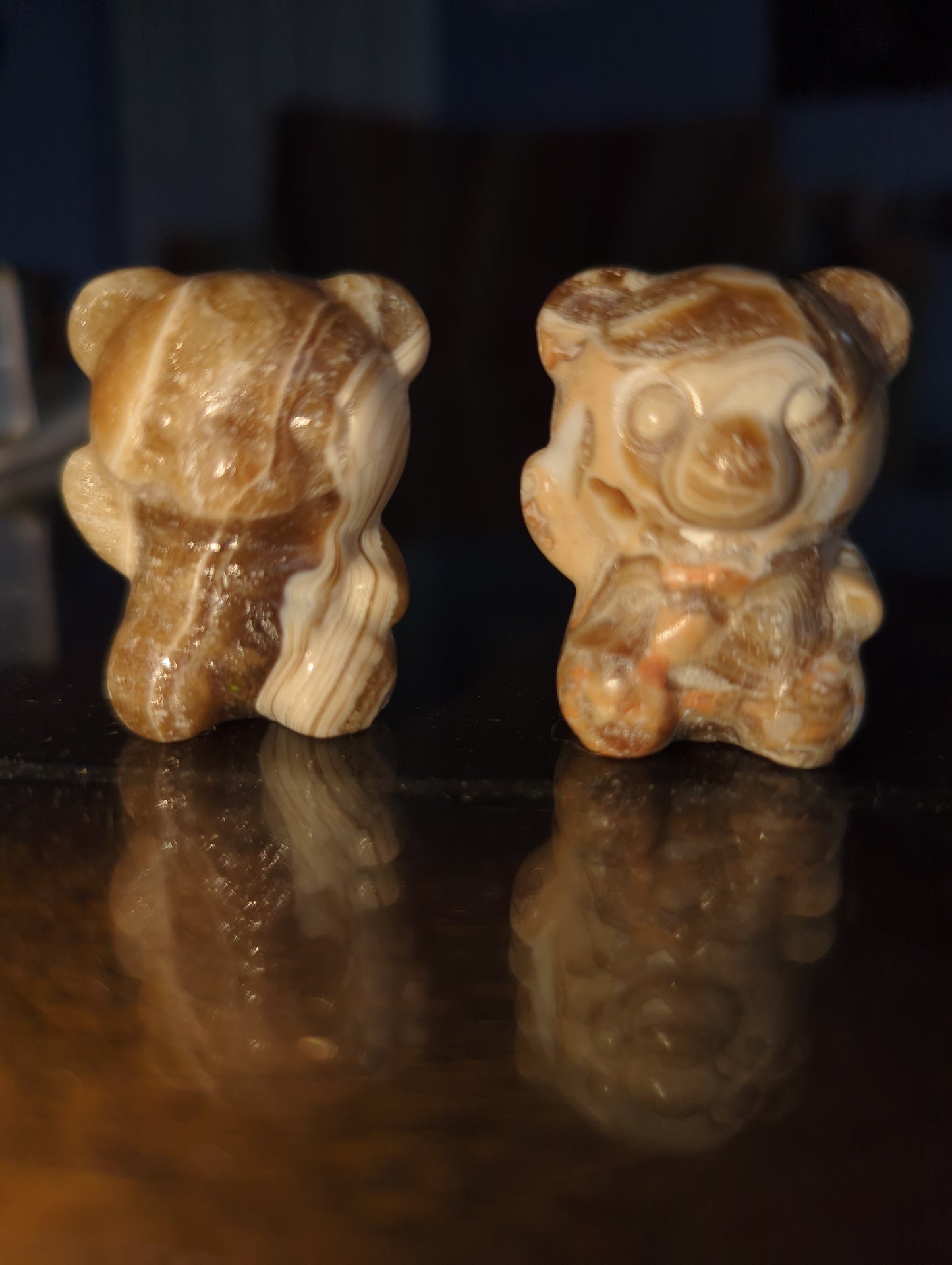 Brown Aragonite Teddy Bear – Healing Crystal Carving for Grounding & Comfort