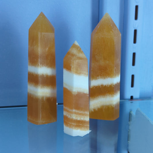 Honey Calcite Points