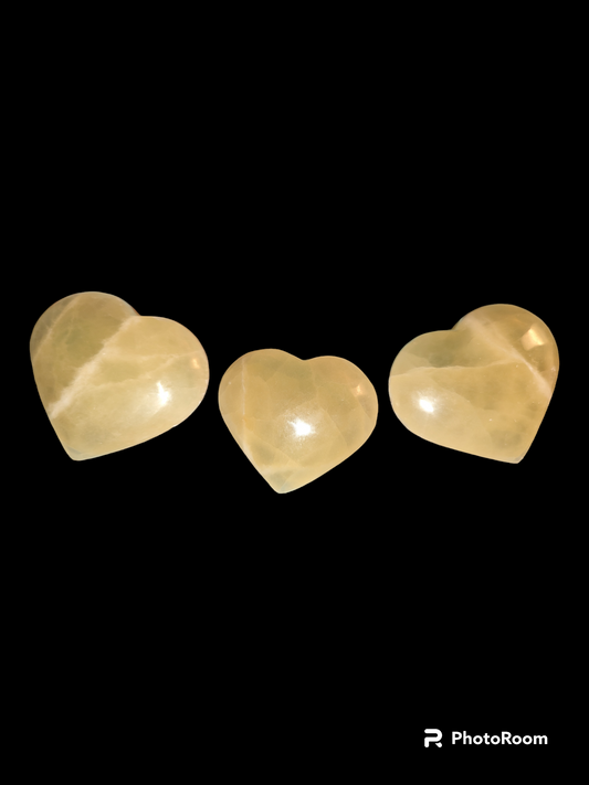 Lemon Calcite Hearts