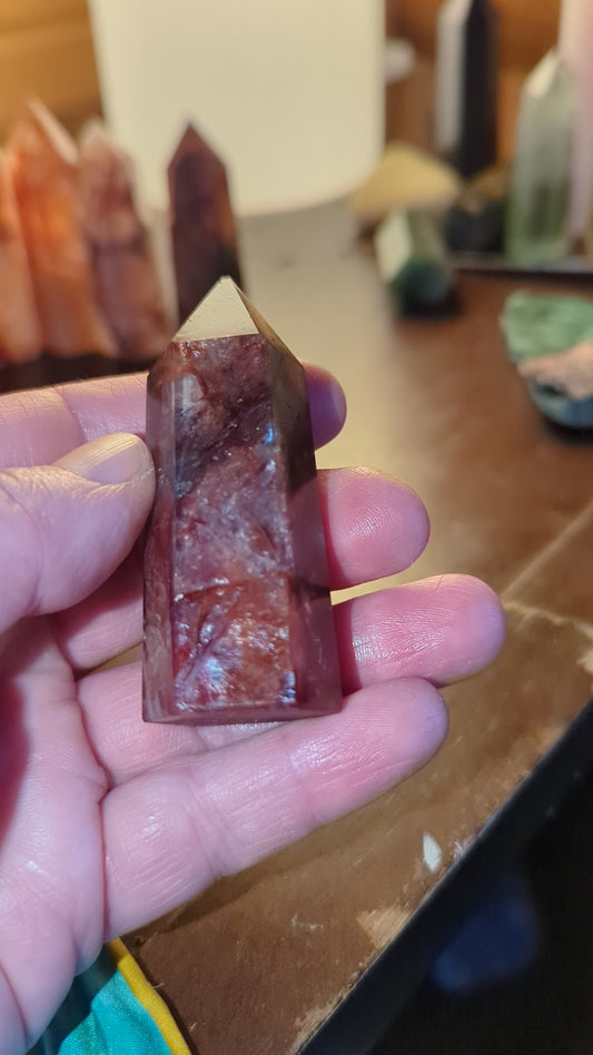 Fire Quartz Points (Sparkle and Rainbow Inclusions)