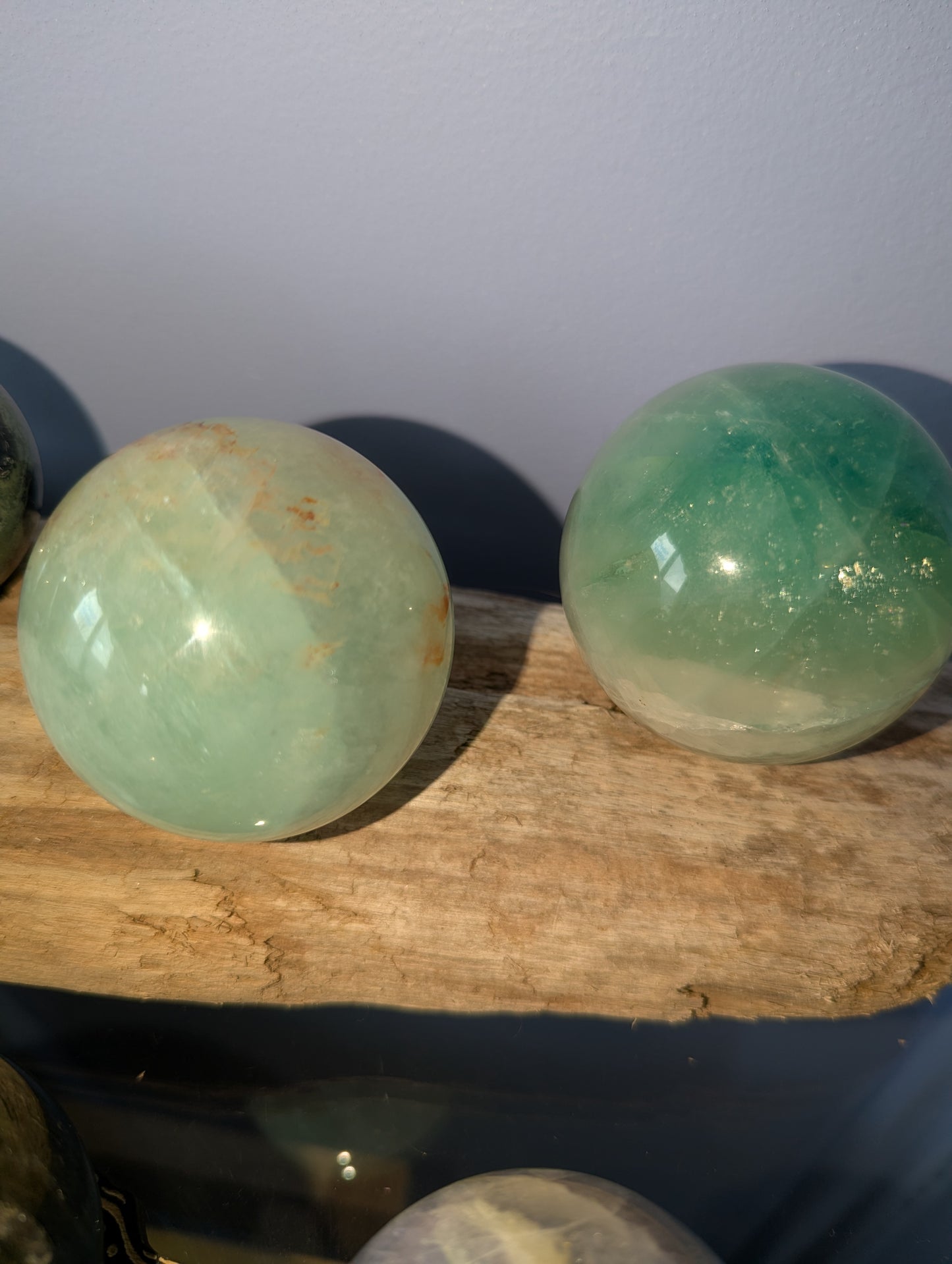 Baja Blue Fluorite Crystal Sphere - Stunning Ocean Blue Fluorite Orb - Translucent Teal Gemstone Centerpiece for Home Altar or Office Decor - Unique Gift