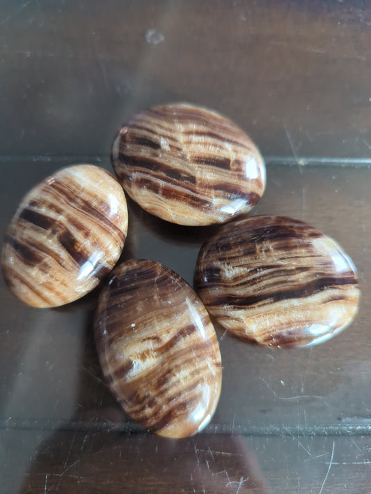 Rich Chocolate Calcite Palm Stone | Grounding & Stabilizing Crystal for Balance | Excellent Value