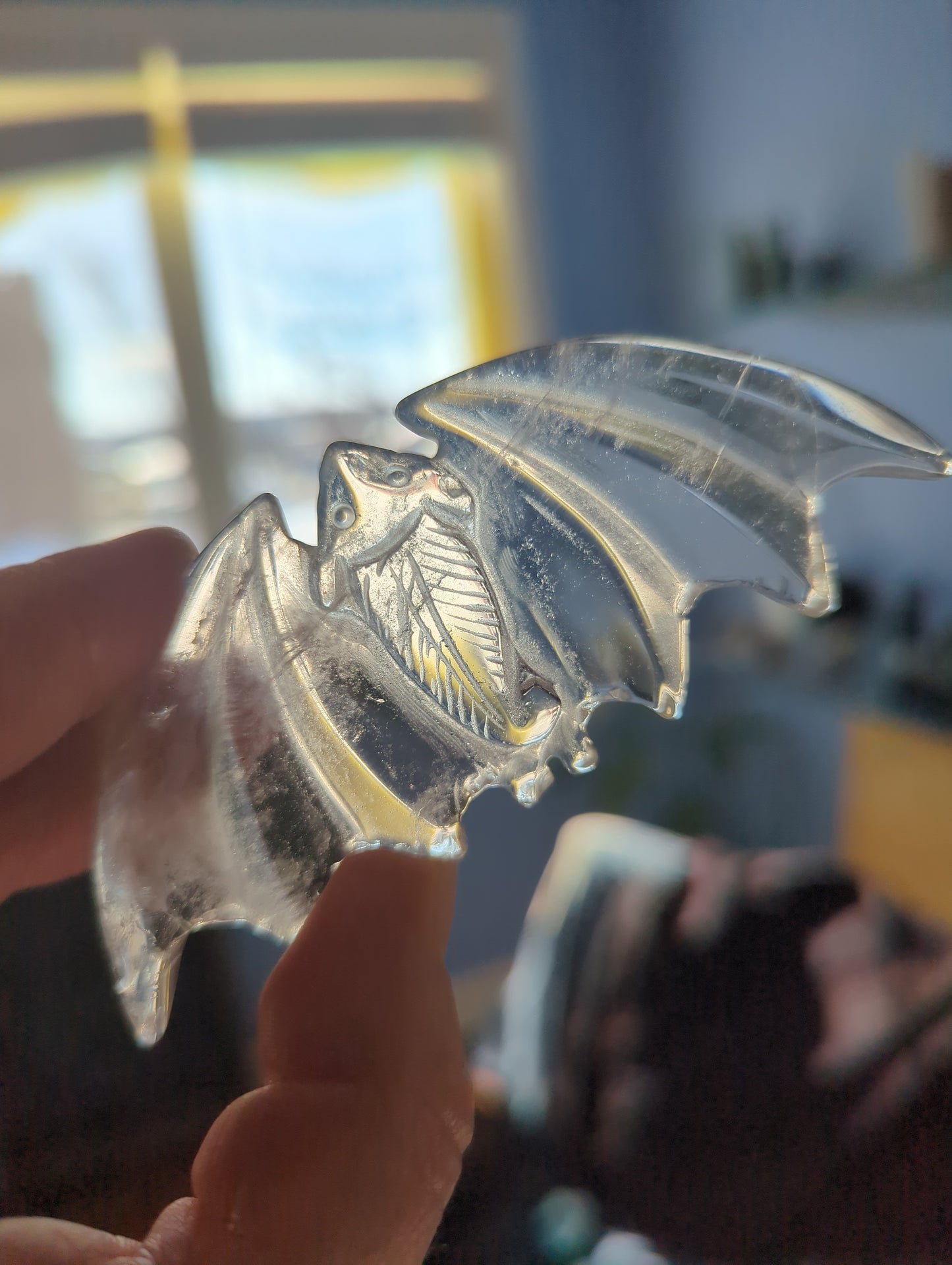 Exquisite Clear Quartz Crystal Bat – The Master Healer in Flight