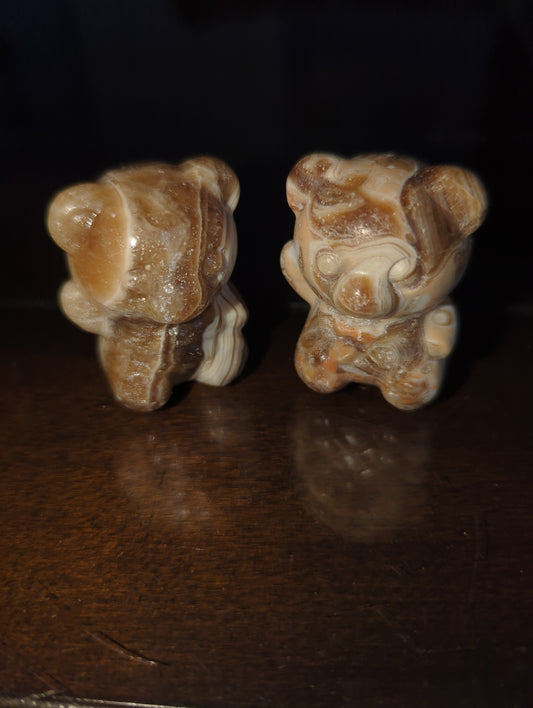 Brown Aragonite Teddy Bear – Healing Crystal Carving for Grounding & Comfort