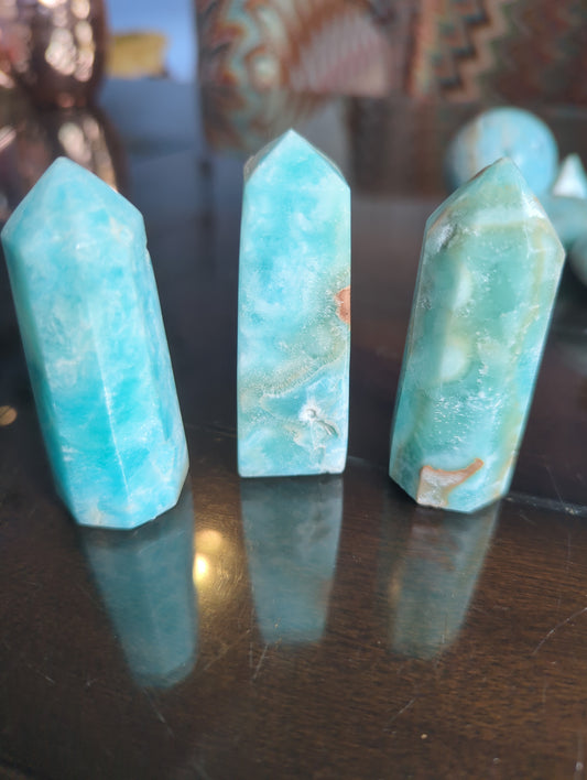 Vivid Blue Aragonite Crystal Point | Focus, Clarity & High-Vibration Communication