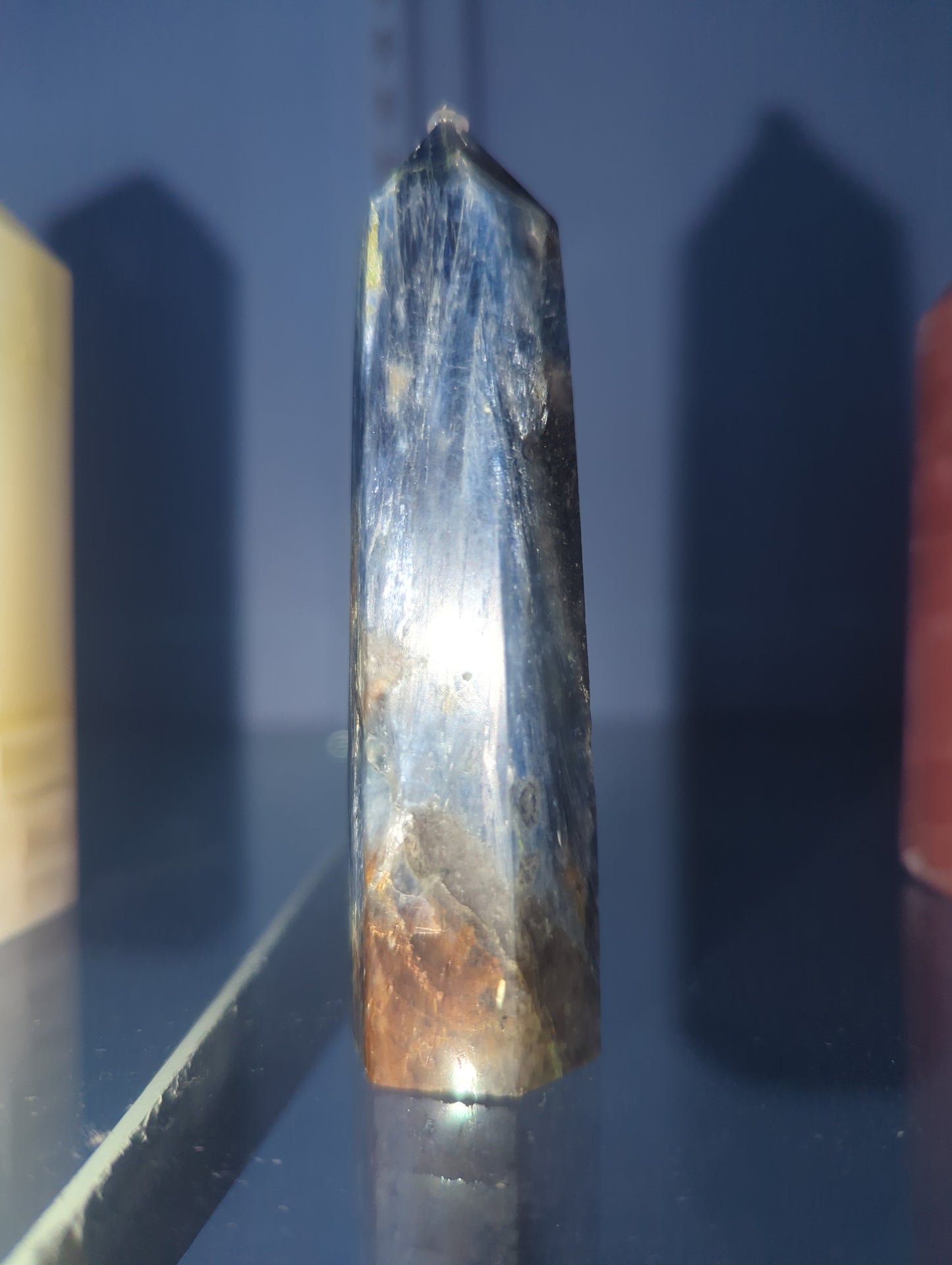 106g High-Quality Blue Kyanite Crystal Point - Black Kyanite Inclusion
