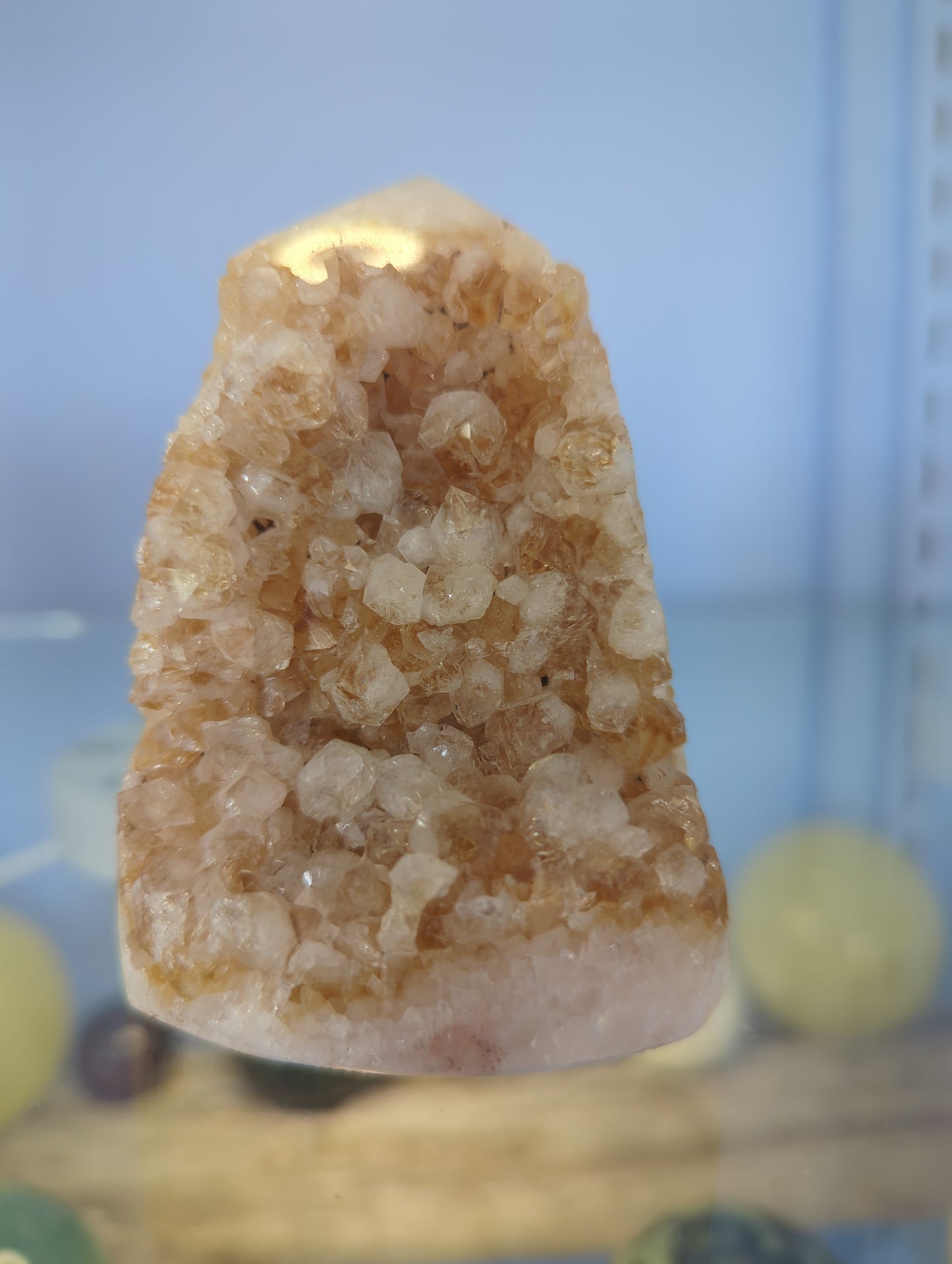 Natural Citrine Geode Point – 333g Polished & Raw Crystal
