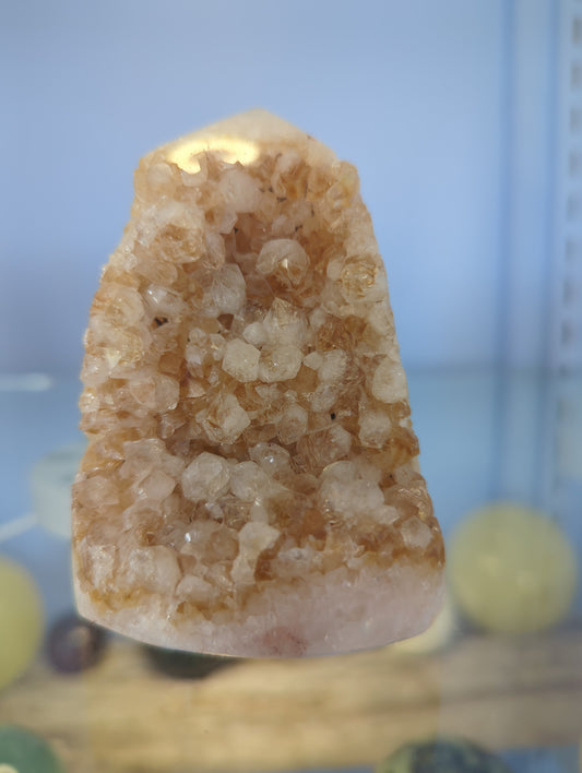 Natural Citrine Geode Point – 333g Polished & Raw Crystal