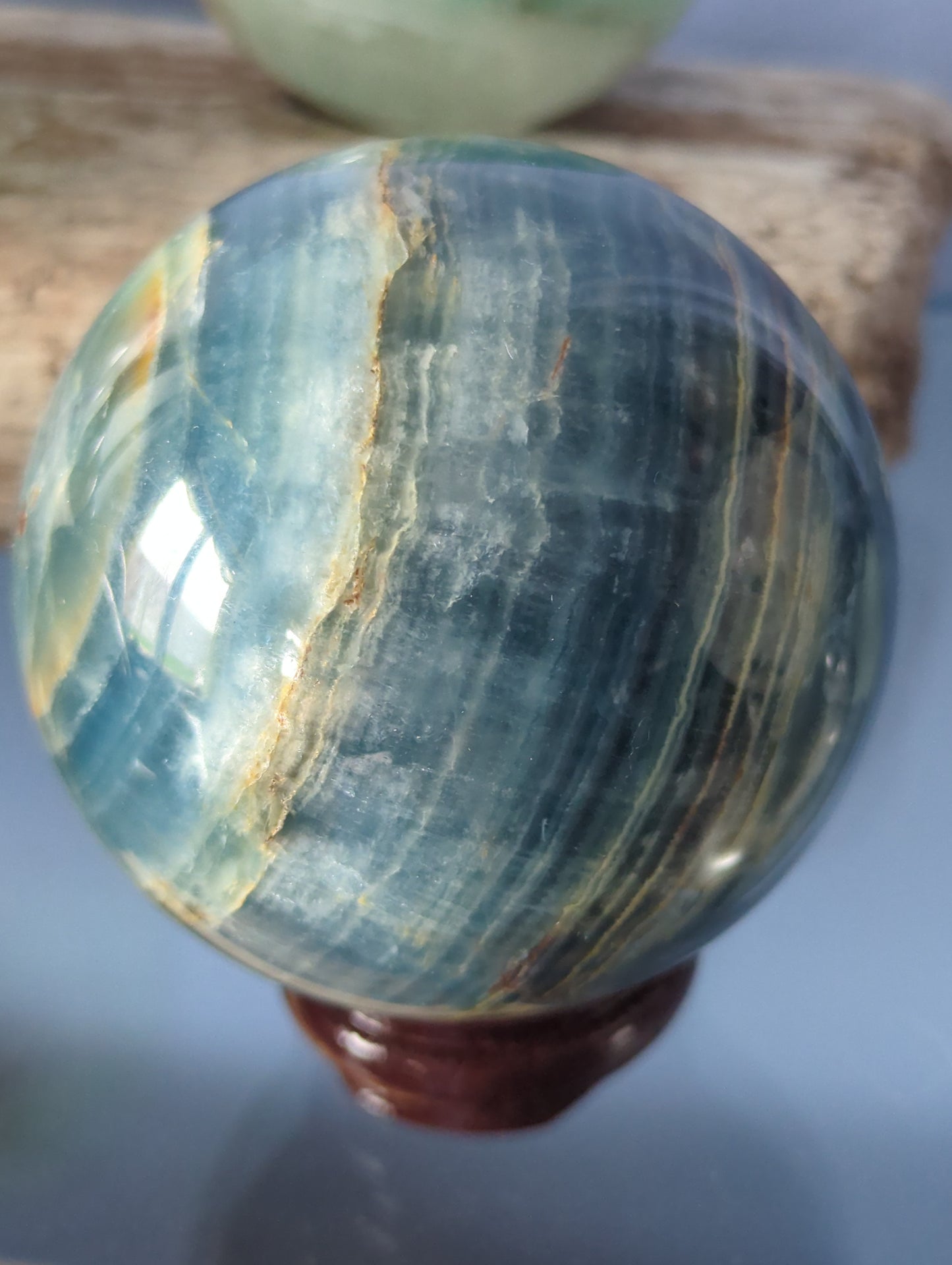 Blue Onyx Sphere (6.3 cm) | High-Quality Polished Crystal Statement Piece