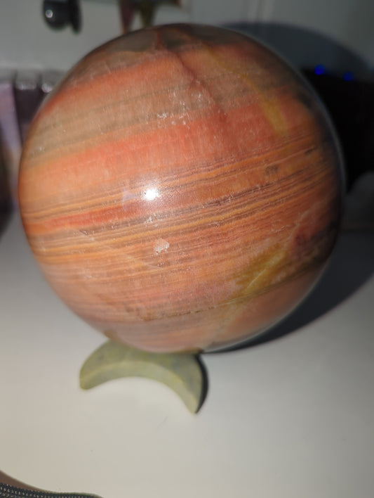 Peach Calcite Sphere