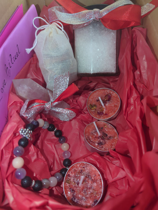 Ultimate Self-Love Ritual & Pampering Kit: Rose Quartz, Lavender Bath, Tea & Bracelet