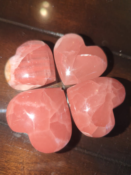 Deep Pink Rose Calcite Heart | Crystal for Self-Love, Compassion & Gentle Healing